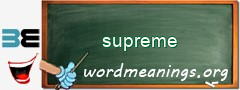 WordMeaning blackboard for supreme